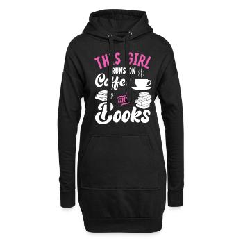 Kaffeebuch-liebhaber-frau, Die Dieses Mädchen Auf - Hoodie-Kleid - Schwarz - Vorne