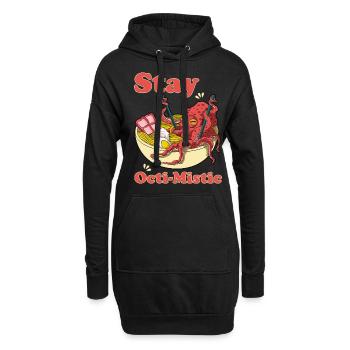 Stay Octi-Mistic Noodly Squid Get Into Ramen - Hoodie-Kleid - Schwarz - Vorne