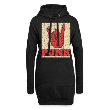 Punk Rock Pogo Anarchie Punks Punk Rocker Punk - Sweat-shirt à capuche long Femme - noir - Devant
