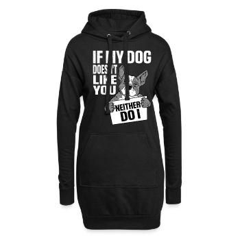 Si mon chien ne vous aime pas, moi non plus - Sweat-shirt à capuche long Femme - noir - Devant