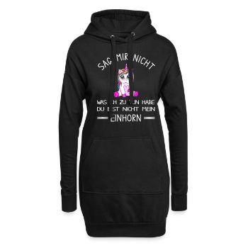 Du bist nicht mein Einhorn - lustiges Einhorn - Hoodie-Kleid - Schwarz - Vorne