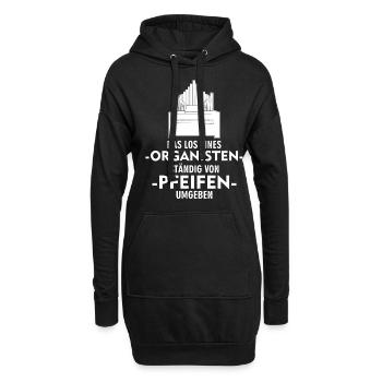Orgel Pfeifen Orgelspieler - Hoodie-Kleid - Schwarz - Vorne
