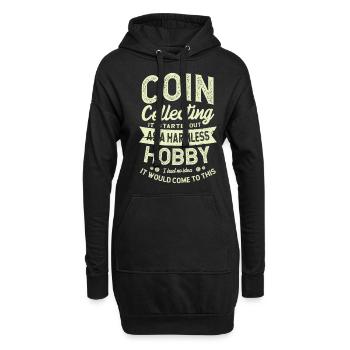 Münzsammler Coinologe Münzsammler - Hoodie-Kleid - Schwarz - Vorne