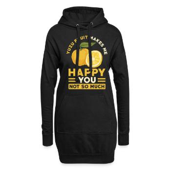 Yuzu Frucht Spruch - Hoodie-Kleid - Schwarz - Vorne