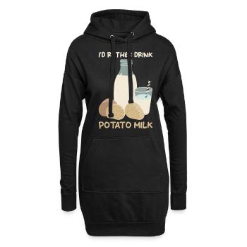 Dicton sur le lait de pomme de terre - Sweat-shirt à capuche long Femme - noir - Devant