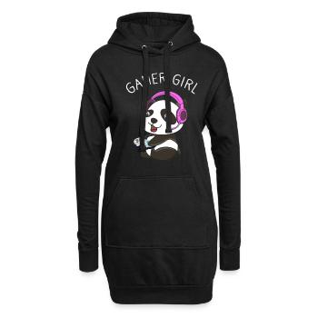 Gamer Girl Funny Gaming Panda Gaming Girl - Sweat-shirt à capuche long Femme - noir - Devant