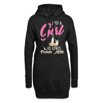 Dicton sur le lait de pomme de terre - Sweat-shirt à capuche long Femme - noir - Devant