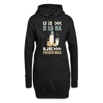 Dicton sur le lait de pomme de terre - Sweat-shirt à capuche long Femme - noir - Devant