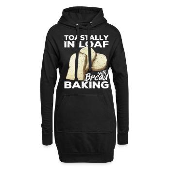 Funny bread baker - Hoodie Dress - black - Front