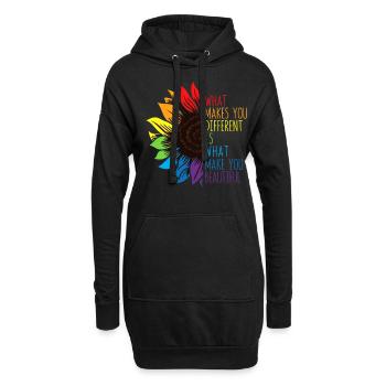 Tournesol de sensibilisation à l’autisme - Sweat-shirt à capuche long Femme - noir - Devant