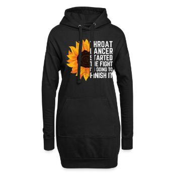 Kehlkopfkrebs Awareness Sonnenblume - Hoodie-Kleid - Schwarz - Vorne