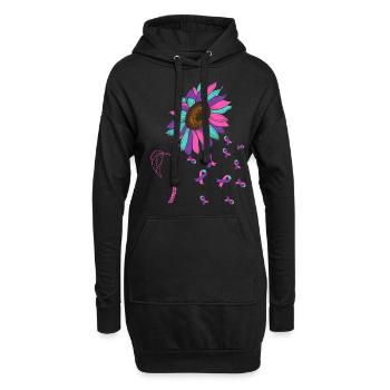 Thyriod Cancer Awareness Sonnenblume - Hoodie-Kleid - Schwarz - Vorne