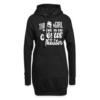 Théâtre Fille Chrétienne Femme Jésus Acteur - Sweat-shirt à capuche long Femme - noir - Devant
