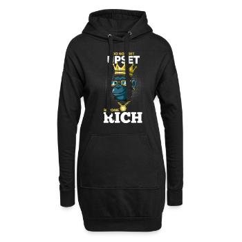 Do not get upset become rich - Hoodie-Kleid - Schwarz - Vorne