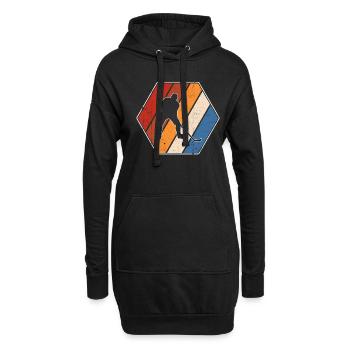 Hockey sur glace Rétro - Sweat-shirt à capuche long Femme - noir - Devant