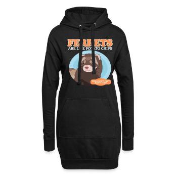Propriétaire de furet | Cadeau amoureux du furet - Sweat-shirt à capuche long Femme - noir - Devant