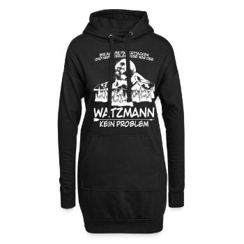 Watzmann Wandern Witz Watzmannmassiv - Hoodie-Kleid - Schwarz - Vorne