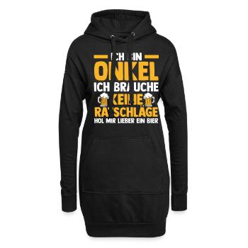 Patenonkel Pate Bier Onkel - Hoodie-Kleid - Schwarz - Vorne