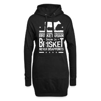 poitrine, poitrine, viande fumée, barbecue - Sweat-shirt à capuche long Femme - noir - Devant