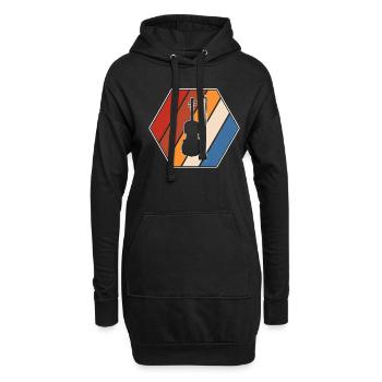 Violon Rétro - Sweat-shirt à capuche long Femme - noir - Devant