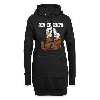 Adler Papa Adler Vater und Baby Papa Vatertag - Hoodie-Kleid - Schwarz - Vorne