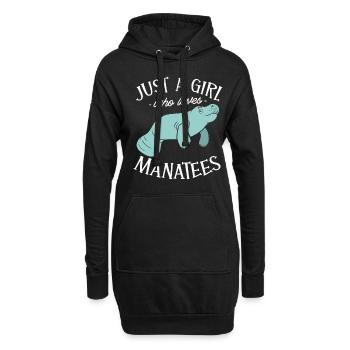 Juste une fille qui fait des lamantins pour un - Sweat-shirt à capuche long Femme - noir - Devant