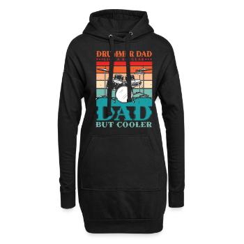 Schlagzeuger-vater Wie Ein Normaler Vater, Aber - Hoodie-Kleid - Schwarz - Vorne
