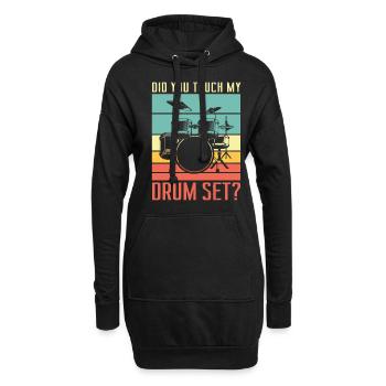 Hast Du Mein Drumset Berührt? Drumming Rock For A - Hoodie-Kleid - Schwarz - Vorne