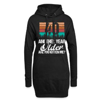 40 ans drôle d'amant de chat humour chaton moi idée - Sweat-shirt à capuche long Femme - noir - Devant
