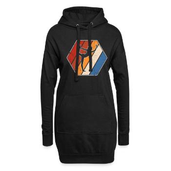 Yoga Méditation Rétro - Sweat-shirt à capuche long Femme - noir - Devant