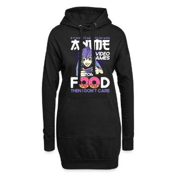 Jeux vidéo d’anime ou nourriture - Sweat-shirt à capuche long Femme - noir - Devant