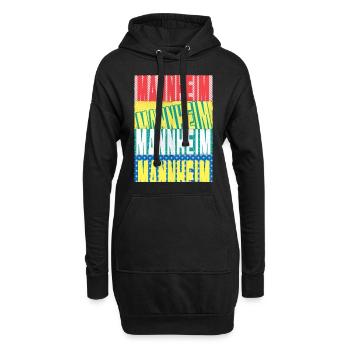 Mannheim Deutschland Stadt Schrift Skyline - Hoodie-Kleid - Schwarz - Vorne