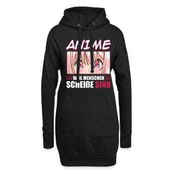 Anime parce que les gens sont nuls - Sweat-shirt à capuche long Femme - noir - Devant