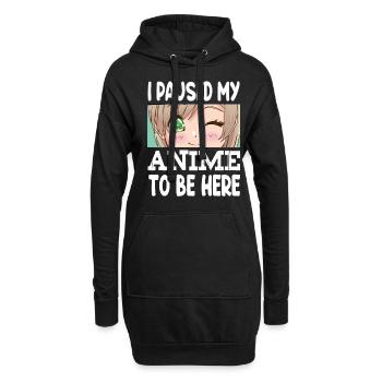 I Paused My Anime To Be Here - Hoodie-Kleid - Schwarz - Vorne