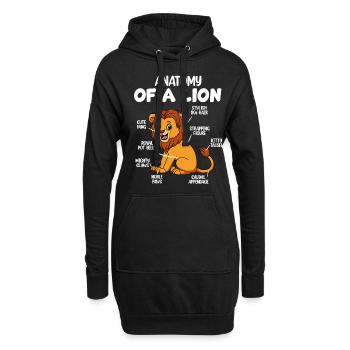 Anatomie d’un lion - Sweat-shirt à capuche long Femme - noir - Devant
