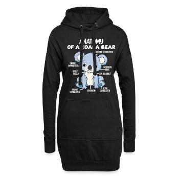 Anatomie eines Koala-Bären - Hoodie-Kleid - Schwarz - Vorne