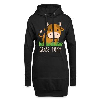Schottischer Hochlandkuh-gras-welpen-kuhflüsterer - Hoodie-Kleid - Schwarz - Vorne