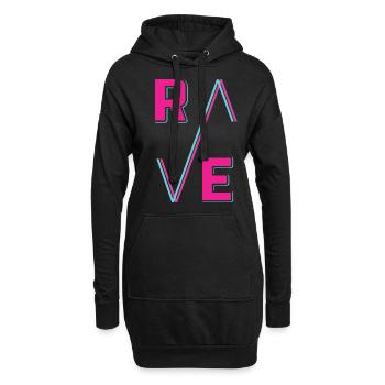 Techno House Party EDM Festival Goa Electro Rave - Hoodie-Kleid - Schwarz - Vorne