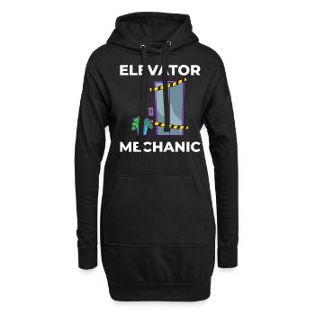 Aufzug Aufzugsanlage Techniker Fahrstuhl Lift - Hoodie-Kleid - Schwarz - Vorne