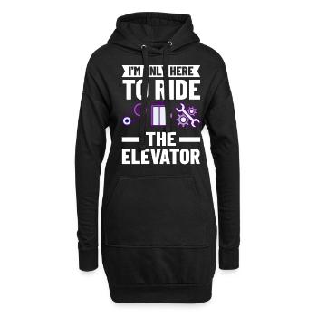 Aufzug Aufzugsanlage Techniker Fahrstuhl Lift - Hoodie-Kleid - Schwarz - Vorne
