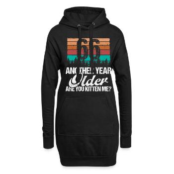 66 Year Old Funny Cat Lover Humor Kitten Me Idea - Hoodie-Kleid - Schwarz - Vorne