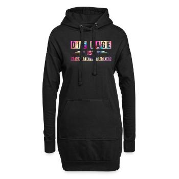 Die Lage Ist Besäufniserregend Vintage Saufen - Hoodie-Kleid - Schwarz - Vorne