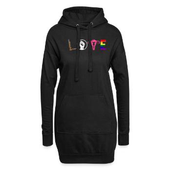 AMOUR LGBT Pride Droits de l’homme Utérus - Sweat-shirt à capuche long Femme - noir - Devant