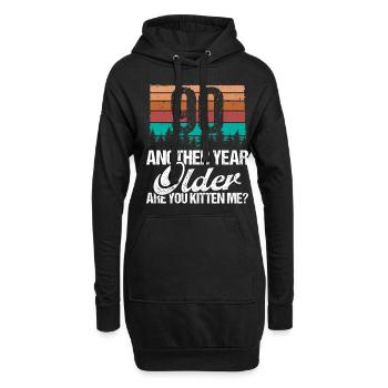 90 Year Old Funny Cat Lover Humor Kitten Me Idea - Hoodie-Kleid - Schwarz - Vorne