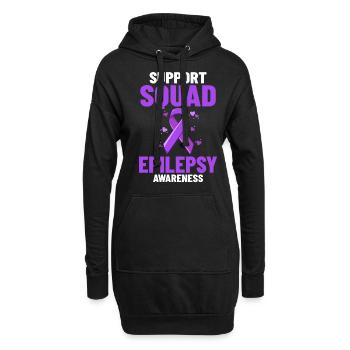 Epilepsie Krampf Erkrankung Epileptischer Anfall - Hoodie-Kleid - Schwarz - Vorne