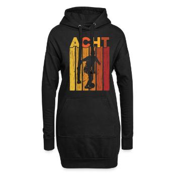 Achter Geburtstag 8 Jahre Junge Fußball - Hoodie-Kleid - Schwarz - Vorne