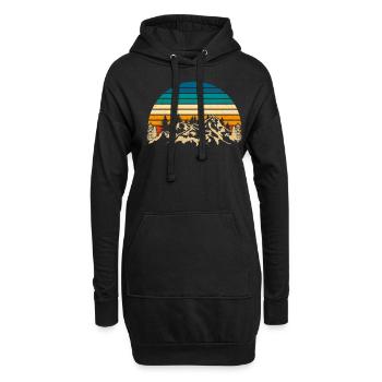 Faune Arbres Plein air Nature Rétro Forest - Sweat-shirt à capuche long Femme - noir - Devant