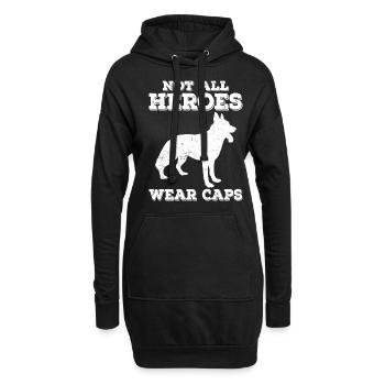 Polizeibeamter Polizeihund - Hoodie-Kleid - Schwarz - Vorne