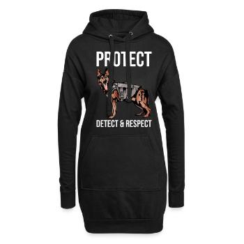 Polizeibeamter Polizeihund - Hoodie-Kleid - Schwarz - Vorne