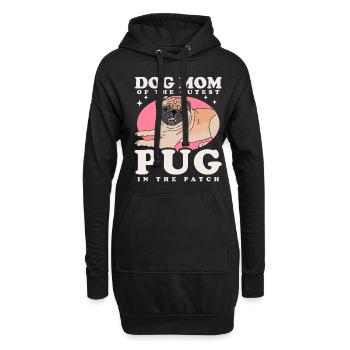 Mops Mom Hundeliebhaber Hundebesitzer Geschenk - Hoodie-Kleid - Schwarz - Vorne
